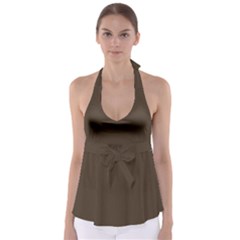 Cedar Brown	 - 	babydoll Tankini Top by ColorfulSwimWear