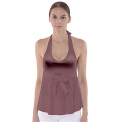 Rosy Finch Brown	 - 	babydoll Tankini Top by ColorfulSwimWear