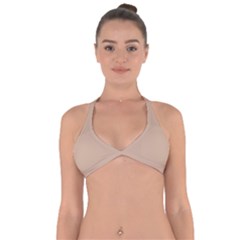 Toasted Almond Brown	 - 	halter Neck Bikini Top by ColorfulSwimWear