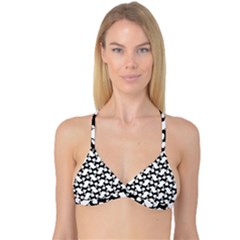 Playful Pups Black And White Pattern Reversible Tri Bikini Top by dflcprintsclothing