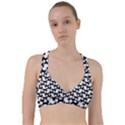 Playful Pups Black and White Pattern Sweetheart Sports Bra View1