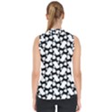 Playful Pups Black and White Pattern Mock Neck Shell Top View2