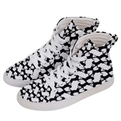 Playful Pups Black And White Pattern Women s Hi-top Skate Sneakers by dflcprintsclothing