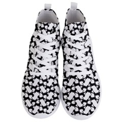 Playful Pups Black And White Pattern Men s Lightweight High Top Sneakers by dflcprintsclothing