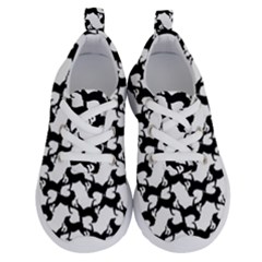 Playful Pups Black And White Pattern Running Shoes by dflcprintsclothing