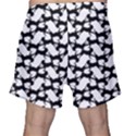 Playful Pups Black and White Pattern Men s Shorts View2