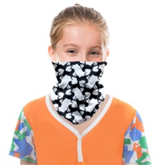 Playful Pups Black And White Pattern Face Covering Bandana (kids) by dflcprintsclothing