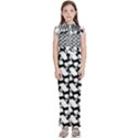 Playful Pups Black and White Pattern Kids  Sleeveless Ruffle Edge Band Collar Chiffon One Piece View1