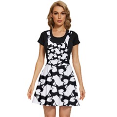 Playful Pups Black And White Pattern Apron Dress by dflcprintsclothing