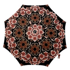 Floral Pattern Flowers Spiral Pattern Beautiful Hook Handle Umbrellas (medium) by Ravend