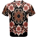 Floral Pattern Flowers Spiral Pattern Beautiful Men s Cotton Tee View1