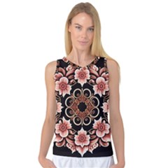 Floral Pattern Flowers Spiral Pattern Beautiful Women s Basketball Tank Top by Ravend