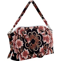 Floral Pattern Flowers Spiral Pattern Beautiful Canvas Crossbody Bag by Ravend