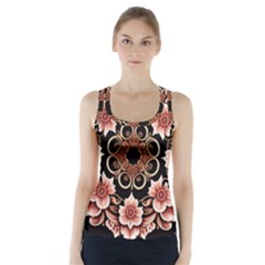 Floral Pattern Flowers Spiral Pattern Beautiful Racer Back Sports Top by Ravend