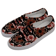 Floral Pattern Flowers Spiral Pattern Beautiful Men s Classic Low Top Sneakers by Ravend