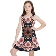 Floral Pattern Flowers Spiral Pattern Beautiful Kids  Lightweight Sleeveless Dress by Ravend