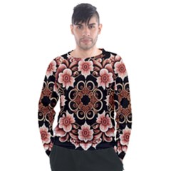 Floral Pattern Flowers Spiral Pattern Beautiful Men s Long Sleeve Raglan Tee