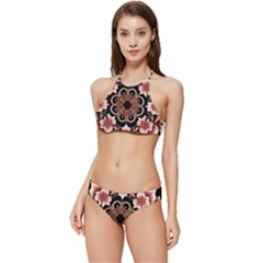 Floral Pattern Flowers Spiral Pattern Beautiful Banded Triangle Bikini Set by Ravend