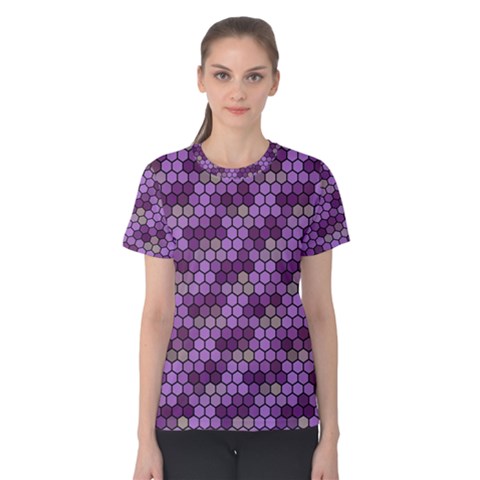 Pattern Seamless Design Decorative Hexagon Shapes Women s Cotton Tee by Ravend