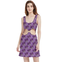 Pattern Seamless Design Decorative Hexagon Shapes Velour Cutout Dress by Ravend