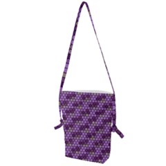 Pattern Seamless Design Decorative Hexagon Shapes Folding Shoulder Bag by Ravend