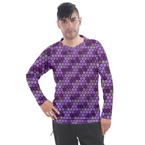 Pattern Seamless Design Decorative Hexagon Shapes Men s Pique Long Sleeve Tee by Ravend