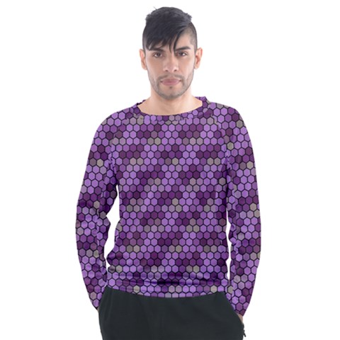 Pattern Seamless Design Decorative Hexagon Shapes Men s Long Sleeve Raglan Tee by Ravend