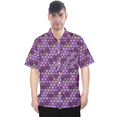 Pattern Seamless Design Decorative Hexagon Shapes Men s Hawaii Shirt by Ravend