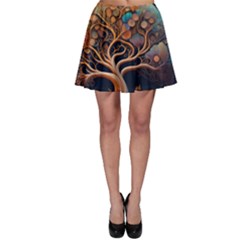 Trees Dream Art Intricate Patterns Digital Nature Skater Skirt by Ravend