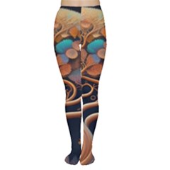 Trees Dream Art Intricate Patterns Digital Nature Tights by Ravend