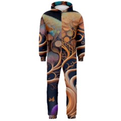 Trees Dream Art Intricate Patterns Digital Nature Hooded Jumpsuit (men) by Ravend