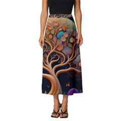 Trees Dream Art Intricate Patterns Digital Nature Classic Midi Chiffon Skirt