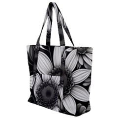 Sketch Flowers Art Background Photorealistic Zip Up Canvas Bag