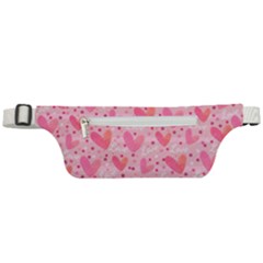 Valentine Romantic Love Watercolor Pink Pattern Texture Active Waist Bag by Ravend