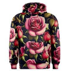 Roses Flowers Pattern Background Men s Core Hoodie