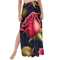 Roses Flowers Pattern Background Maxi Chiffon Tie-up Sarong by Ravend