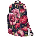 Roses Flowers Pattern Background Double Compartment Backpack View1