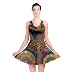 Trees Dream Generative Art Intricate Patterns Reversible Skater Dress by Ravend