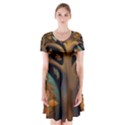 Trees Dream Generative Art Intricate Patterns Short Sleeve V-neck Flare Dress View1