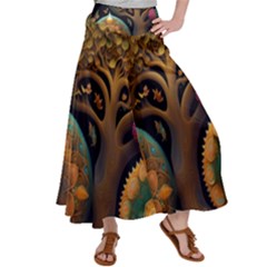 Trees Dream Generative Art Intricate Patterns Satin Palazzo Pants by Ravend