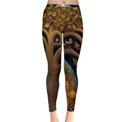 Trees Dream Generative Art Intricate Patterns Inside Out Leggings by Ravend