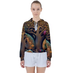 Trees Dream Generative Art Intricate Patterns Women s Tie Up Sweat by Ravend