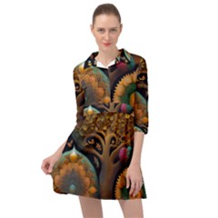 Trees Dream Generative Art Intricate Patterns Mini Skater Shirt Dress by Ravend