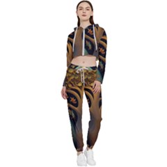 Trees Dream Generative Art Intricate Patterns Cropped Zip Up Lounge Set by Ravend