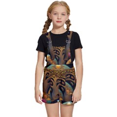 Trees Dream Generative Art Intricate Patterns Kids  Short Overalls by Ravend