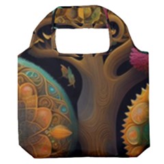 Trees Dream Generative Art Intricate Patterns Premium Foldable Grocery Recycle Bag by Ravend