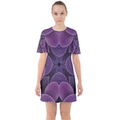 Geometric Shapes Geometric Pattern Flower Pattern Art Sixties Short Sleeve Mini Dress by Ravend