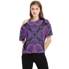 Geometric Shapes Geometric Pattern Flower Pattern Art One Shoulder Cut Out Tee by Ravend