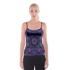 Gometric Shapes Geometric Pattern Purple Background Spaghetti Strap Top by Ravend