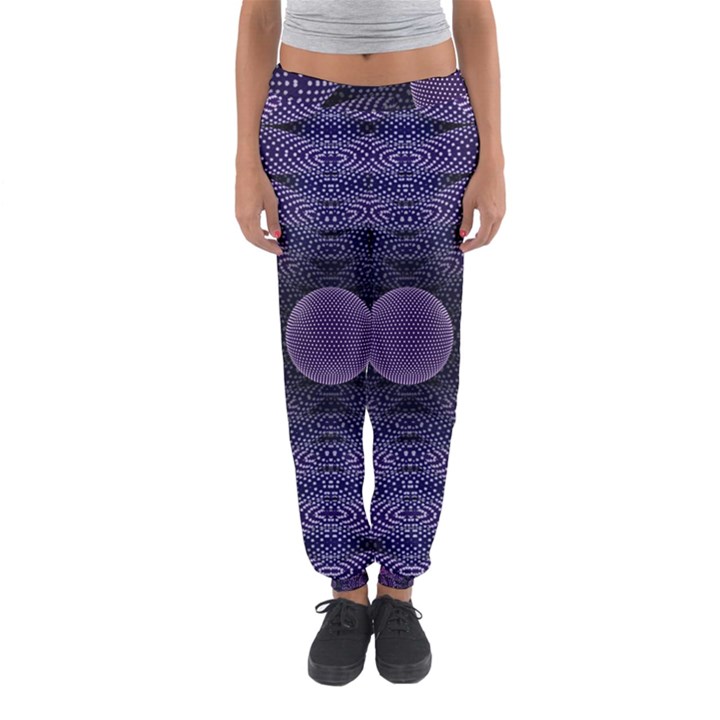 Gometric Shapes Geometric Pattern Purple Background Women s Jogger Sweatpants